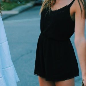 Black sleeveless romper